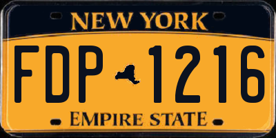 NY license plate FDP1216