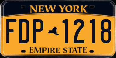 NY license plate FDP1218