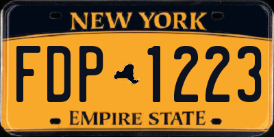 NY license plate FDP1223
