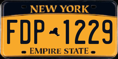 NY license plate FDP1229