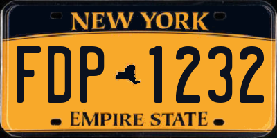 NY license plate FDP1232