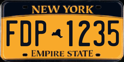 NY license plate FDP1235