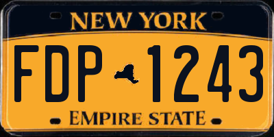 NY license plate FDP1243
