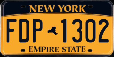 NY license plate FDP1302