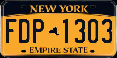 NY license plate FDP1303