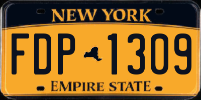 NY license plate FDP1309