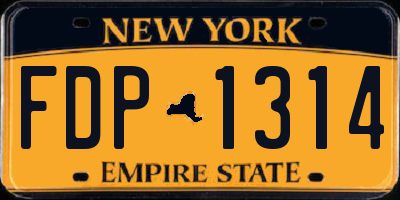NY license plate FDP1314