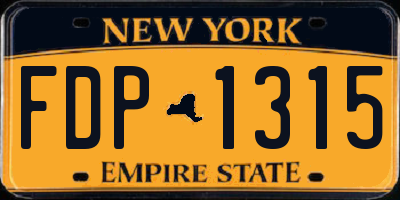 NY license plate FDP1315