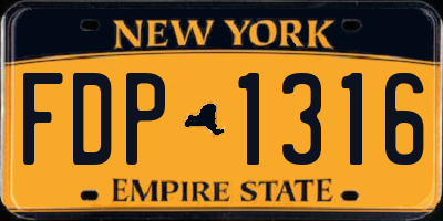 NY license plate FDP1316