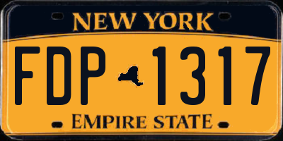 NY license plate FDP1317