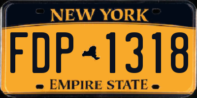NY license plate FDP1318