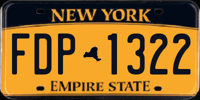 NY license plate FDP1322