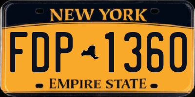 NY license plate FDP1360