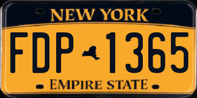 NY license plate FDP1365