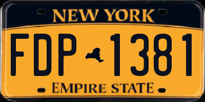 NY license plate FDP1381