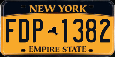 NY license plate FDP1382