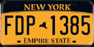 NY license plate FDP1385