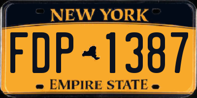NY license plate FDP1387