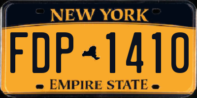 NY license plate FDP1410