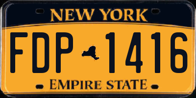 NY license plate FDP1416