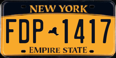 NY license plate FDP1417
