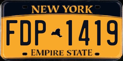 NY license plate FDP1419