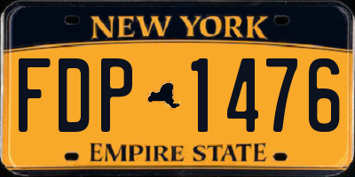 NY license plate FDP1476