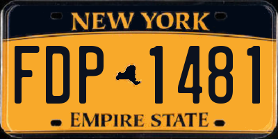 NY license plate FDP1481