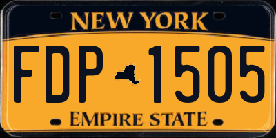 NY license plate FDP1505