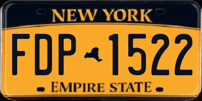 NY license plate FDP1522