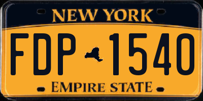 NY license plate FDP1540