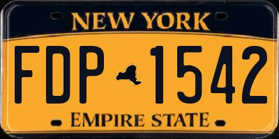 NY license plate FDP1542