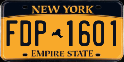 NY license plate FDP1601