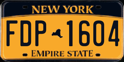 NY license plate FDP1604