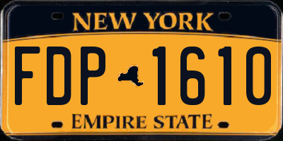 NY license plate FDP1610