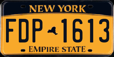 NY license plate FDP1613
