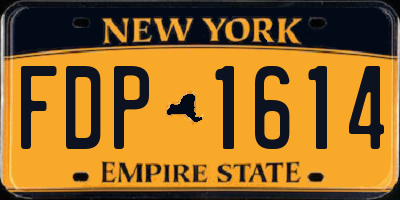 NY license plate FDP1614