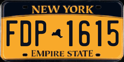 NY license plate FDP1615