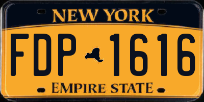 NY license plate FDP1616