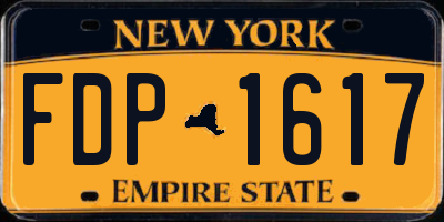 NY license plate FDP1617