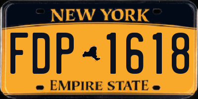 NY license plate FDP1618