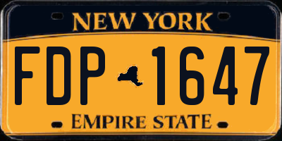 NY license plate FDP1647