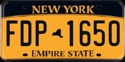NY license plate FDP1650