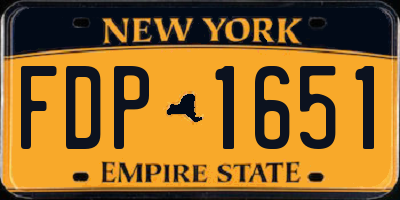 NY license plate FDP1651