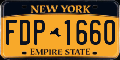 NY license plate FDP1660