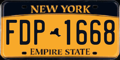 NY license plate FDP1668