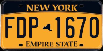NY license plate FDP1670