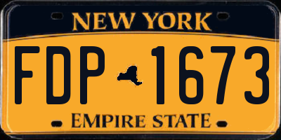 NY license plate FDP1673