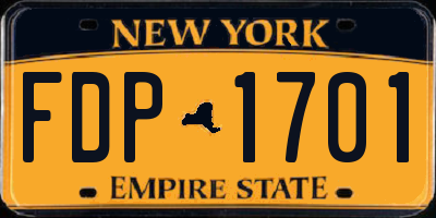 NY license plate FDP1701