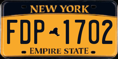 NY license plate FDP1702